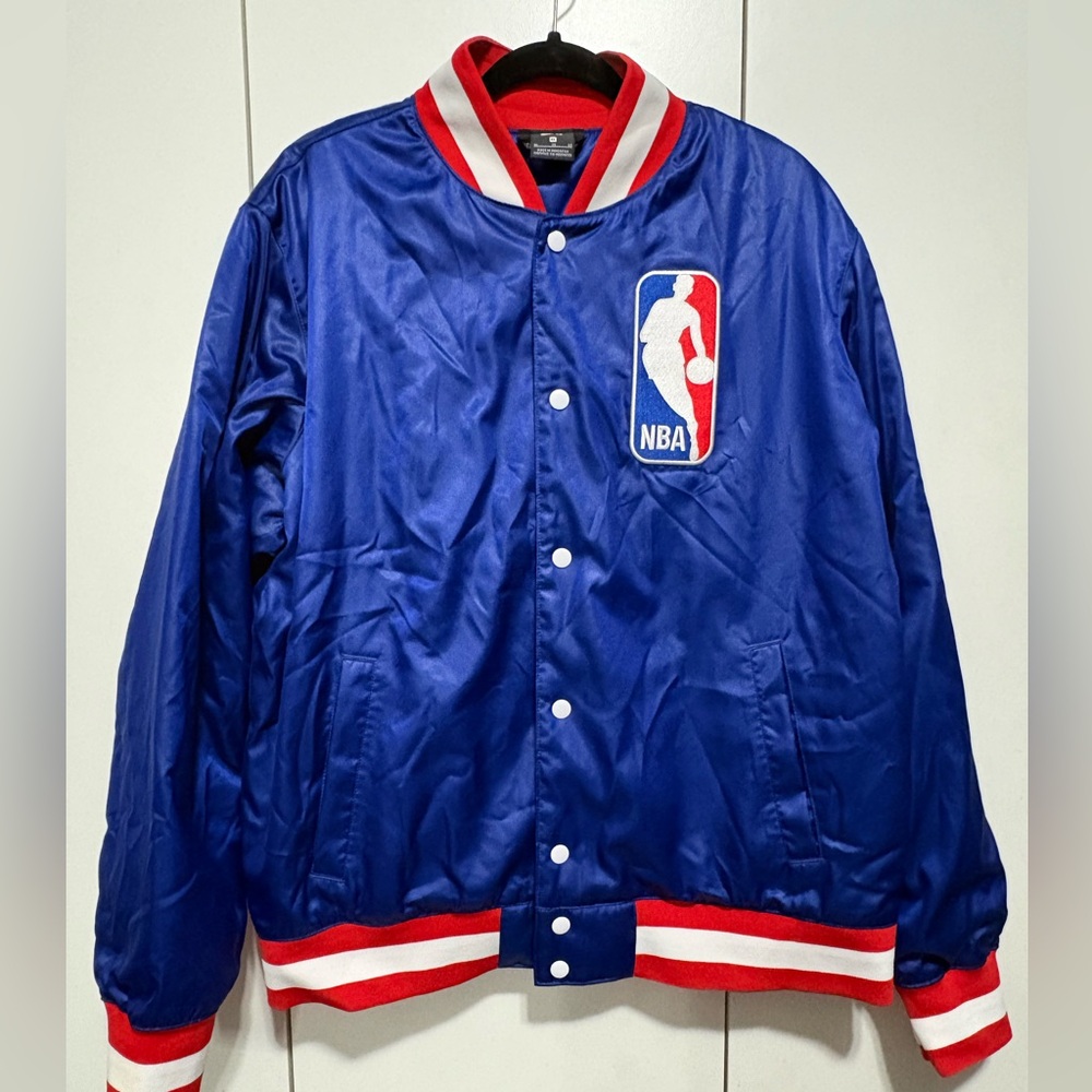 NBA Blue Satin Jacket with Red & White Trim by Nike SB